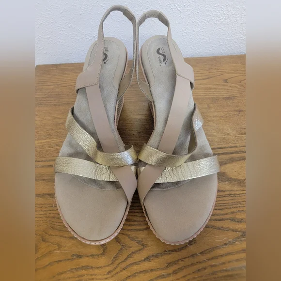#20 NWOB Soft Walk Tan Platform Slingback Sandals 10.5N - Picture 7 of 16
